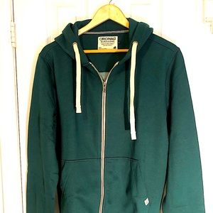Jack and Jones (new) forest green full zip hoodie, size L.